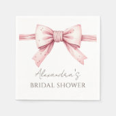 Pink Bow Shes binden das Brautparty des Knotens Serviette (Vorderseite)