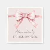 Pink Bow Shes binden das Brautparty des Knotens Serviette (Vorderseite)