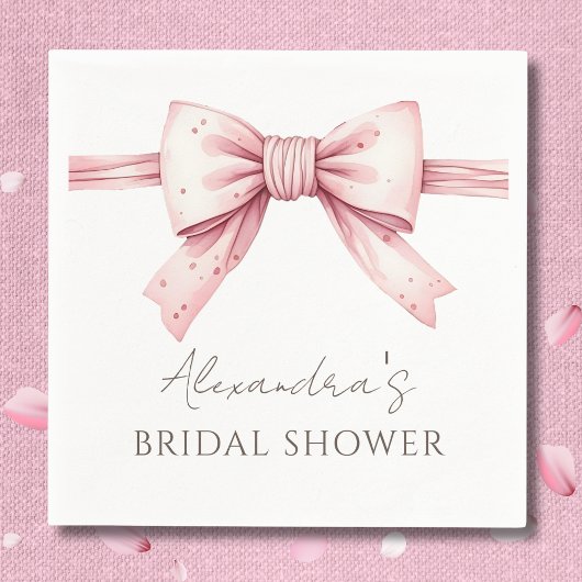 Pink Bow Shes binden das Brautparty des Knotens Serviette