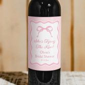 Pink Bow Shes binden das Brautparty des Knotens Weinetikett
