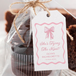 Pink Bow Shes binden Knot Bachelorette Geschenkanhänger