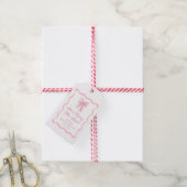 Pink Bow Shes binden Knot Bachelorette Geschenkanhänger (Mit Garn)