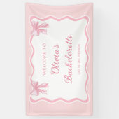Pink Bow Shes bindet den Knoten-Junggeselinnen-Abs Banner (Vertikal)