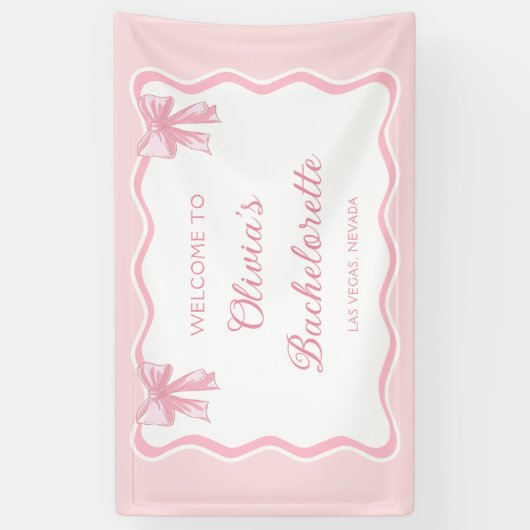 Pink Bow Shes bindet den Knoten-Junggeselinnen-Abs Banner (Vertikal)