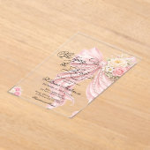 Pink Bow She's Tying the Knot Bridal Shower Acryleinladungen (Ablage )