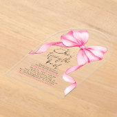 Pink Bow She's Tying the Knot Bridal Shower  Acryleinladungen (Ablage )