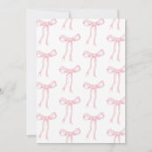 Pink Bow She's Tying The Knot Bridal Shower Einladung (Rückseite)