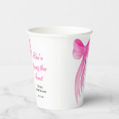 Pink Bow She's Tying the Knot Bridal Shower Pappbecher (Rechts)