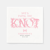 Pink Bow She's Tying the Knot Chic Bridal Shower