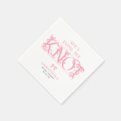 Pink Bow She's Tying the Knot Chic Bridal Shower Serviette (Ecke)