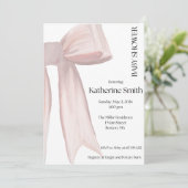 PINK BOW SHOWER BABY EINLADUNG (Stehend Vorderseite)
