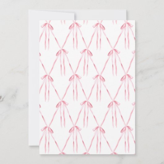 Pink Bow Sie bindet das Brautparty am Knoten Einladung (Rückseite)