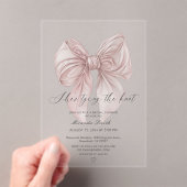 Pink Bow Sie bindet das Brautparty des Knotens Acryleinladungen (Insitu (Handheld))