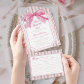 Pink Bow Sie bindet das Brautparty des Knotens All In One Einladung