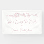 Pink Bow Sie bindet das Brautparty des Knotens Banner (Horizontal)