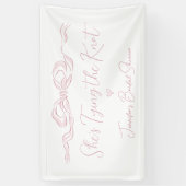 Pink Bow Sie bindet das Brautparty des Knotens Banner (Vertikal)