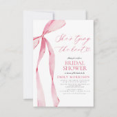 Pink Bow Sie bindet das Brautparty des Knotens Einladung (Vorderseite)