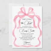 Pink Bow Sie bindet das Brautparty des Knotens Einladung (Vorderseite)