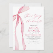 Pink Bow Sie bindet das Brautparty des Knotens Einladung (Vorderseite)
