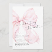 Pink Bow Sie bindet das Brautparty des Knotens Einladung (Vorderseite)