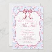 Pink Bow Sie bindet das Brautparty des Knotens Einladung (Vorderseite)
