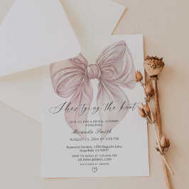 Pink Bow Sie bindet das Brautparty des Knotens Einladung