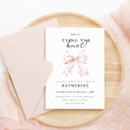 Pink Bow Sie bindet das Brautparty des Knotens Einladung