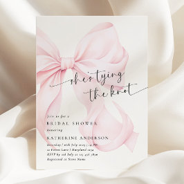 Pink Bow Sie bindet das Brautparty des Knotens Einladung