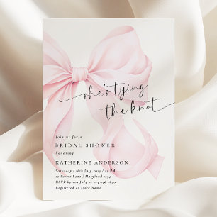 Pink Bow Sie bindet das Brautparty des Knotens Einladung