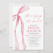 Pink Bow Sie bindet das Brautparty des Knotens Einladung (Vorderseite)