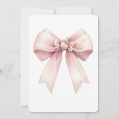 Pink Bow Sie bindet das Brautparty des Knotens Einladung (Rückseite)