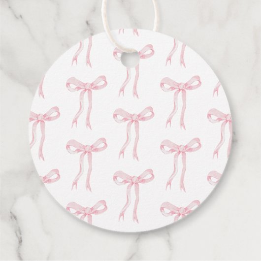Pink Bow Sie bindet das Brautparty des Knotens Geschenkanhänger (Rückseite)