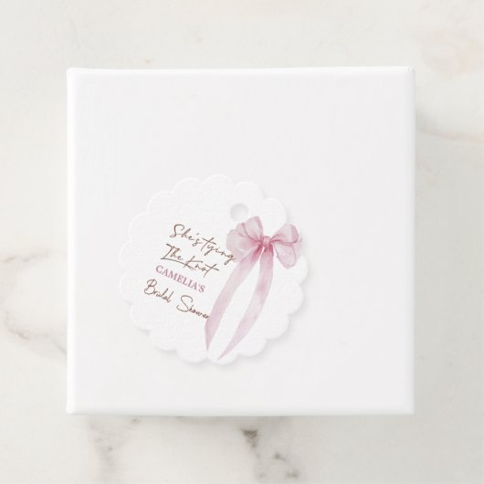 Pink Bow Sie bindet das Brautparty des Knotens Geschenkanhänger (Beispiel)
