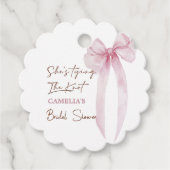Pink Bow Sie bindet das Brautparty des Knotens Geschenkanhänger (Vorderseite)