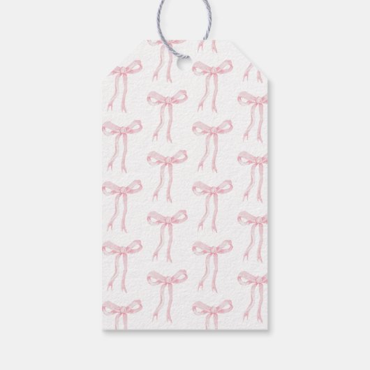 Pink Bow Sie bindet das Brautparty des Knotens Geschenkanhänger (Rückseite)
