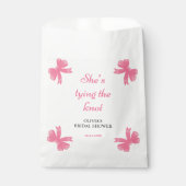 Pink Bow Sie bindet das Brautparty des Knotens Geschenktütchen (Vorderseite)