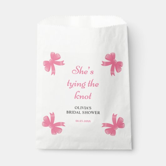 Pink Bow Sie bindet das Brautparty des Knotens Geschenktütchen (Vorderseite)