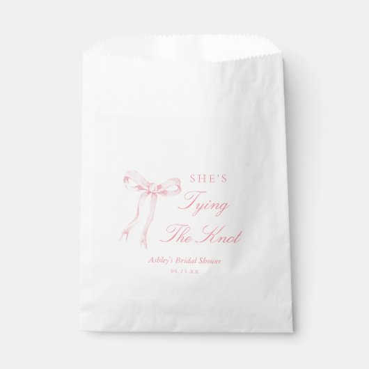 Pink Bow Sie bindet das Brautparty des Knotens Geschenktütchen (Vorderseite)
