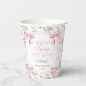 Pink Bow Sie bindet das Brautparty des Knotens Pappbecher (Rückseite)