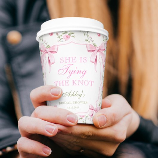 Pink Bow Sie bindet das Brautparty des Knotens Pappbecher