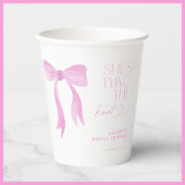 Pink Bow Sie bindet das Brautparty des Knotens Pappbecher
