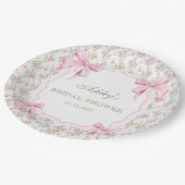 Pink Bow Sie bindet das Brautparty des Knotens Pappteller (Schrägansicht)