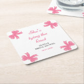 Pink Bow Sie bindet das Brautparty des Knotens Rechteckiger Pappuntersetzer (angewinkelt)