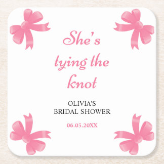 Pink Bow Sie bindet das Brautparty des Knotens Rechteckiger Pappuntersetzer