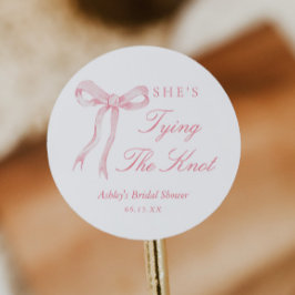 Pink Bow Sie bindet das Brautparty des Knotens Runder Aufkleber