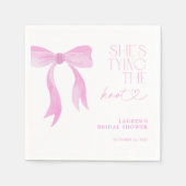 Pink Bow Sie bindet das Brautparty des Knotens Serviette (Vorderseite)