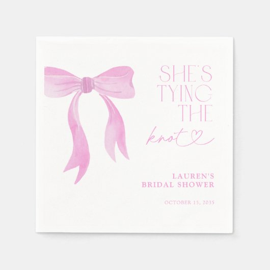 Pink Bow Sie bindet das Brautparty des Knotens Serviette (Vorderseite)