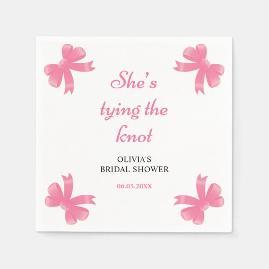 Pink Bow Sie bindet das Brautparty des Knotens Serviette (Vorderseite)