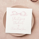 Pink Bow Sie bindet das Brautparty des Knotens Serviette<br><div class="desc">Elegant bindet sie die Brautparty-Servietten mit handgezeichnetem Bandbogen und modernen handgeschriebenen Schriftart in sanft blush pink. Hervorragend für romantische Hochzeiten,  einzigartige lustige Hochzeiten,  lässige Hochzeiten. Sehen Sie sich alle passenden Stücke in der Sammlung an.</div>