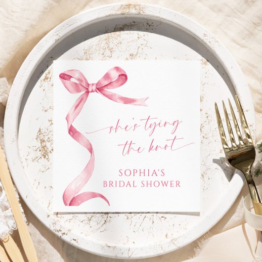 Pink Bow Sie bindet das Brautparty des Knotens Serviette
